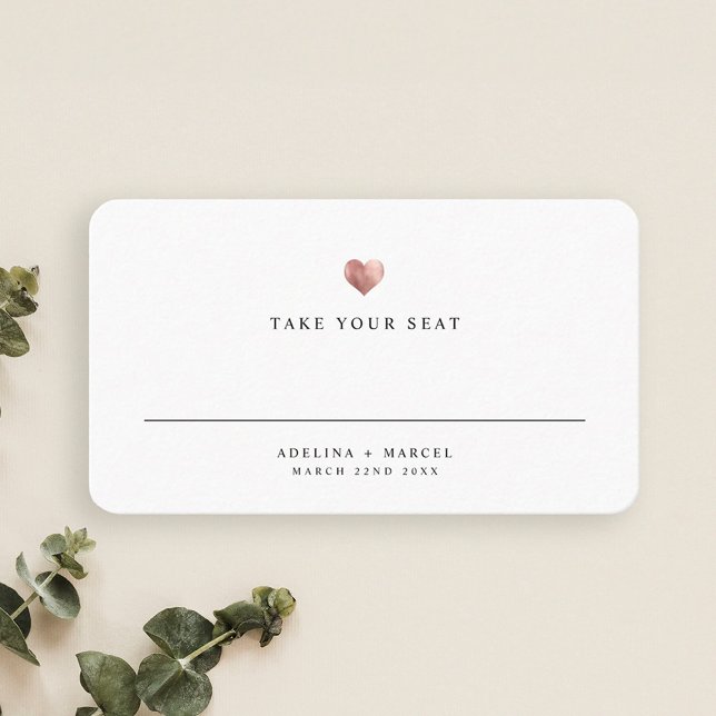 Modern Elegant Rose Gold Wedding Table Place Card (Creator Uploaded)
