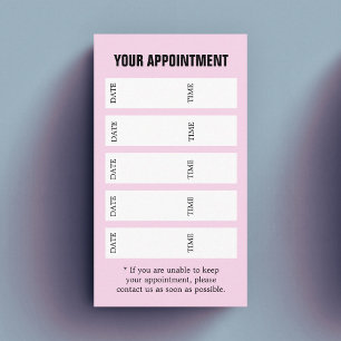 Modern Elegant Rose White Black Salon Appointment Card