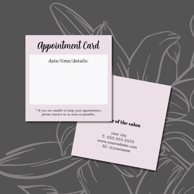 Modern Elegant Rose White Hair Salon Appointment Card (Creator Uploaded)