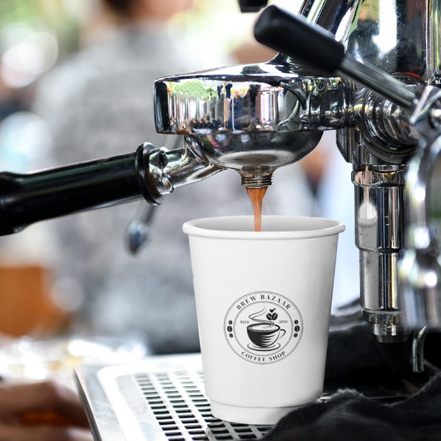 Modern elegant round coffee logo paper cups (Creator Uploaded)