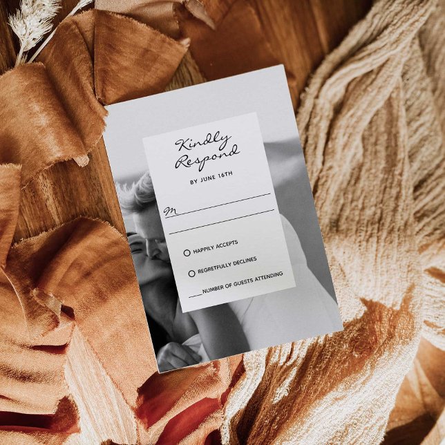 Modern Elegant RSVP Card with Photo (Creator Uploaded)