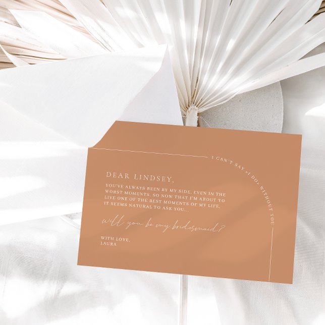 Modern Elegant Rust Arch Bridesmaid Proposal Card (Creator Uploaded)