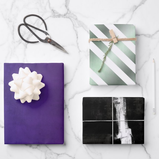 Modern Elegant Rustic Abstract and striped Wrapping Paper Sheet (Front)