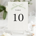 Modern Elegant Sage Green Bow Wedding Table Number<br><div class="desc">Modern Elegant Sage Green Bow Wedding Table Number</div>