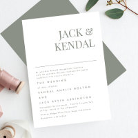 Modern Elegant Sage Green | Editable Names Wedding