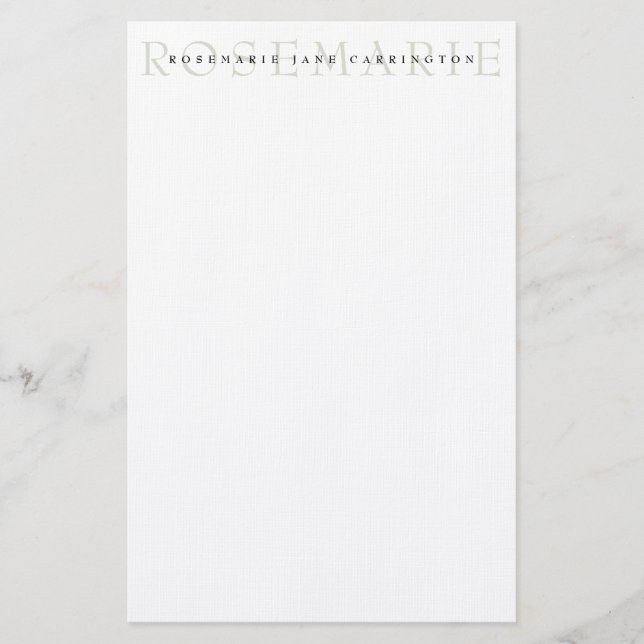 Modern Elegant Sage Green Personalised Stationery (Front)