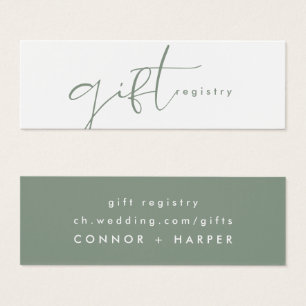 Modern Elegant Sage Green Wedding Gift Registry