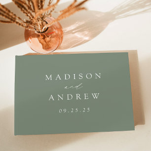 Modern Elegant Sage Green Wedding Guest Book