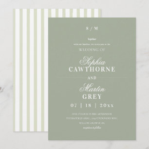 Modern Elegant⎮Sage Green Wedding Invitation