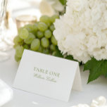 Modern Elegant Sage Green Wedding Place Card<br><div class="desc">Perfect for sophisticated garden weddings,  timeless outdoor receptions,  and vintage-inspired events.
Coordinates with the “Iris” Wedding Invitation Collection — click the collection link on this page to explore matching invitations,  menus,  signage,  and more.
• Mockups for this design were created using Midjourney AI.</div>
