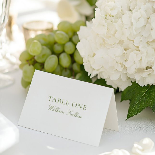 Modern Elegant Sage Green Wedding Place Card (Modern Elegant Sage Green Wedding Place Card)