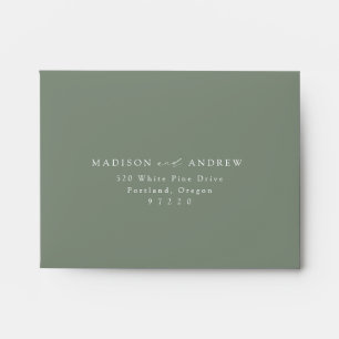 Modern Elegant Sage Green Wedding RSVP Envelope