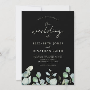 Modern Elegant Sage Greenery Wedding Invitation