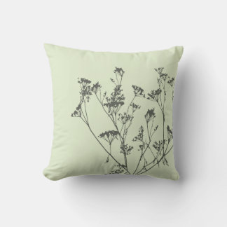 Modern Elegant Sage Meadow Flowers  Cushion