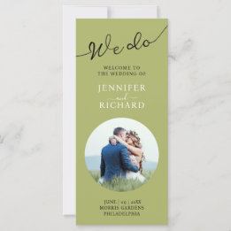 Modern Elegant Sage Photo Wedding Program