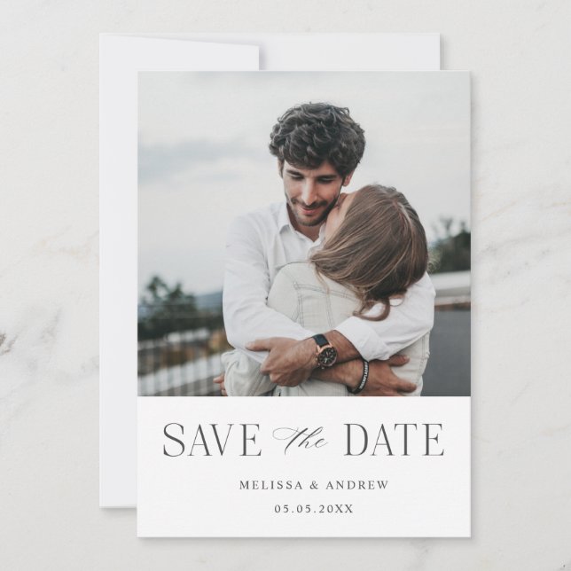 Modern Elegant Save the Date (Front)