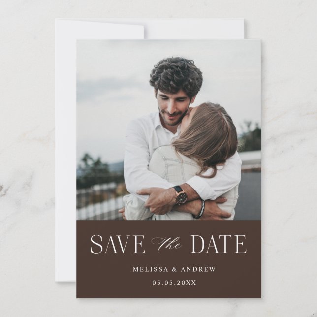 Modern Elegant Save the Date Chocolate (Front)