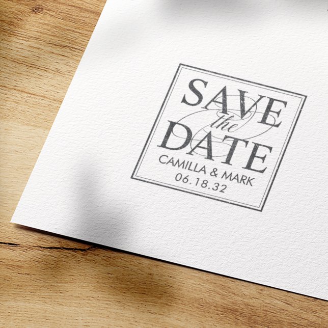 Modern Elegant Save the Date Personalised Stamp (Creator Uploaded)