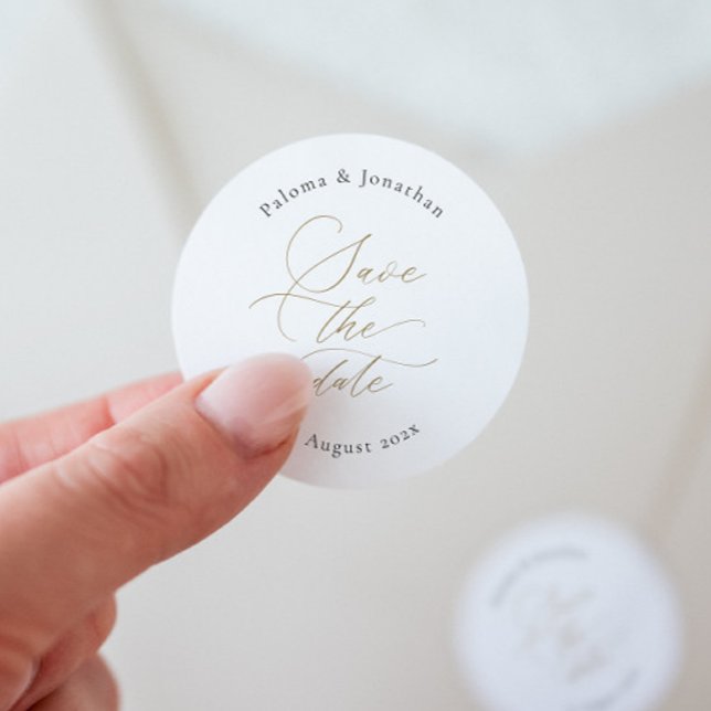 Modern Elegant Save the Date Sticker w Script Font (Creator Uploaded)