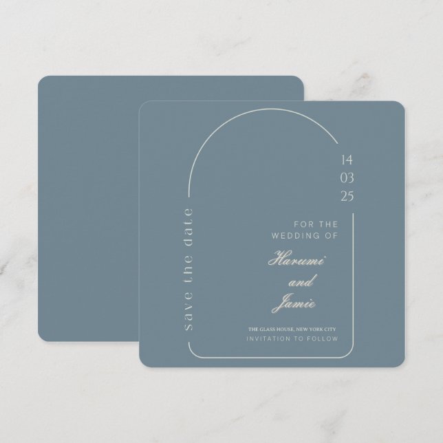 Modern Elegant Save the Date Wedding Card  (Front/Back)