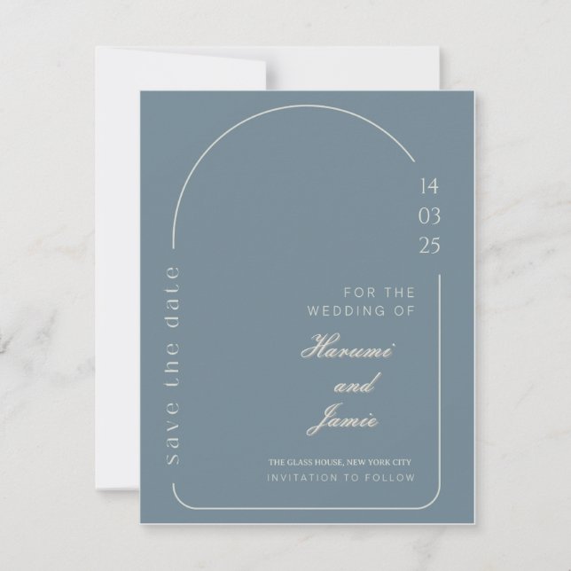 Modern Elegant Save the Date Wedding Card  (Front)