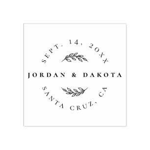 Modern Elegant Save The Date & Wedding Location Rubber Stamp