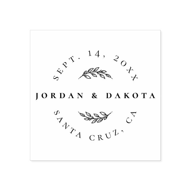 Modern Elegant Save The Date & Wedding Location Rubber Stamp (Imprint)