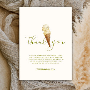 Modern Elegant Scoop Ice Cream Baby Shower  Thank You Card