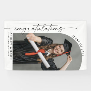 Modern Elegant Script 1 Photo Vertical Graduation Banner