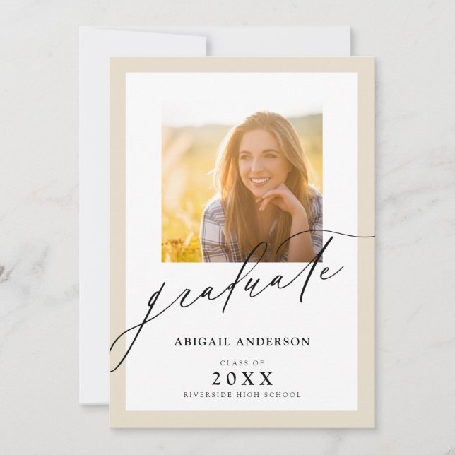 Modern Elegant Script 2 Photo Graduation (Front)