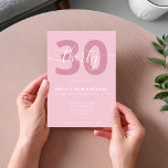 Modern Elegant Script 30th Birthday Invitation<br><div class="desc">Modern Pastel Pink 30th Birthday Invitation. Minimalist 30th birthday invitation template design featuring elegant calligraphy hand lettered script font.</div>