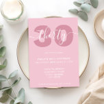 Modern Elegant Script 30th Birthday Invitation<br><div class="desc">Modern Pastel Pink 30th Birthday Invitation. Minimalist 30th birthday invitation template design featuring elegant calligraphy hand lettered script font.</div>