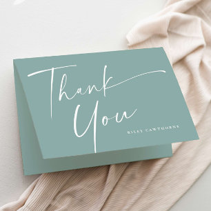 Modern Elegant Script Baby Shower Thank You Card