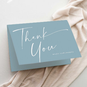 Modern Elegant Script Baby Shower Thank You Card