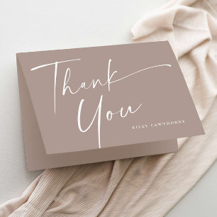 Modern Elegant Script Baby Shower Thank You Card