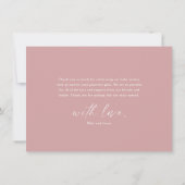 Modern Elegant Script Baby Shower Thank You Card (Back)