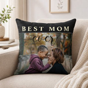 Modern Elegant Script Best Mum Ever Throw Pillow