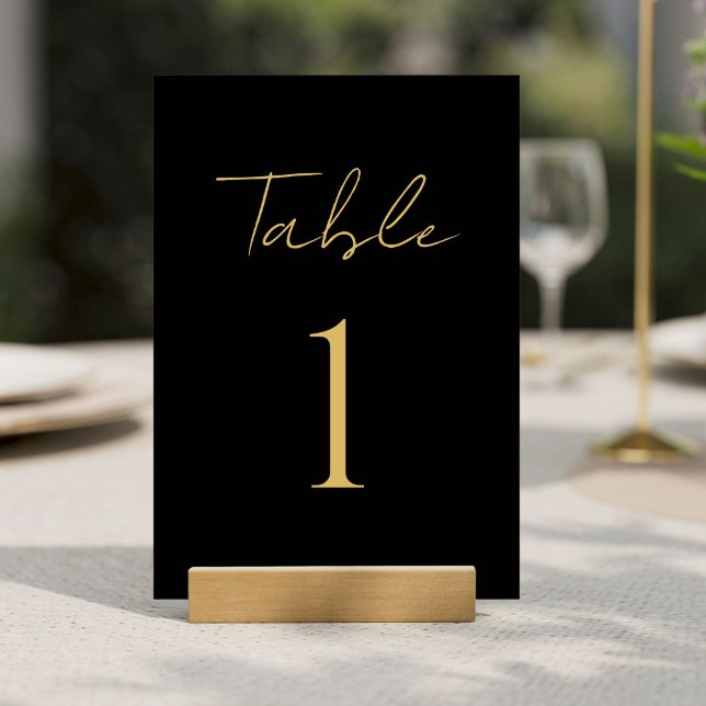 Modern Elegant Script Calligraphy Party Sign Table Number (Creator Uploaded)