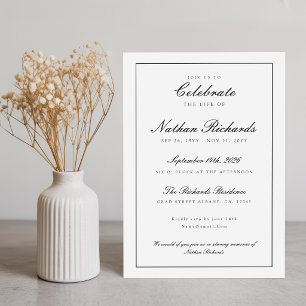 Modern Elegant Script Celebration of Life Invitation
