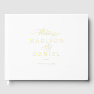Modern Elegant Script Classic Wedding Guest Book