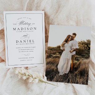 Modern Elegant Script Classic Wedding Invitation