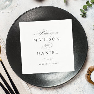 Modern Elegant Script Classic Wedding Napkin