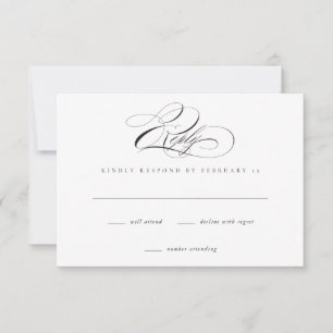 Modern Elegant Script Classic Wedding RSVP Card
