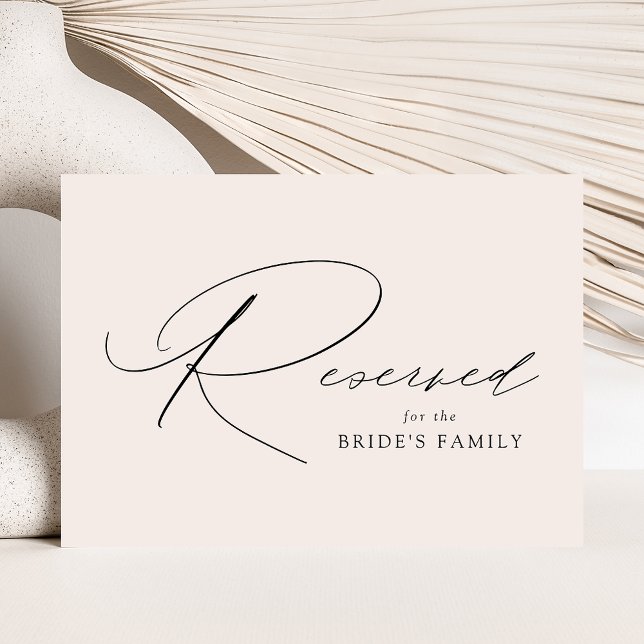 Modern Elegant Script Cream Wedding Reserved Sign (Creator Uploaded)