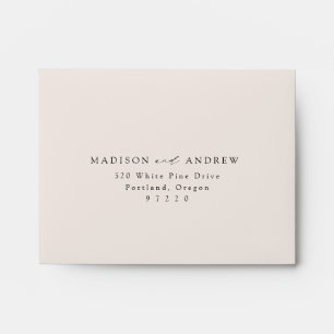 Modern Elegant Script Cream Wedding RSVP Envelope