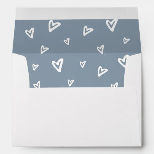 Modern Elegant Script Dusty Blue Baby Shower Envelope