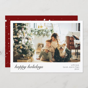 Modern Elegant Script Family Photo Christmas Holiday Card
