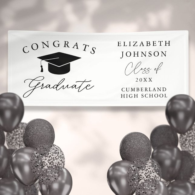 Modern Elegant Script Graduation Banner (Modern Elegant Script Graduation Banner)