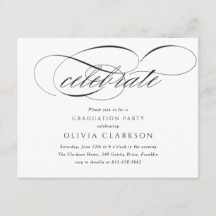 Modern Elegant Script Graduation Party Enclosure Card