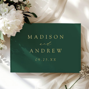 Modern Elegant Script Green Photo Wedding Guest Book